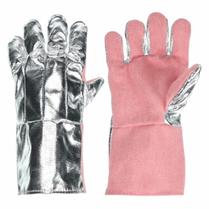 Guantes de Soldadura de Cuero Vacuno Aluminizado, Guantes de Seguridad de Cuero Vacuno Genuino, Protección Laboral, Soldadura Industrial - Product Image 3