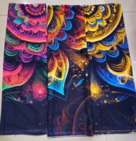 Tissu en coton biologique de haute qualité, personnalisé, imprimé numériquement, pour mariage africain, Toub soudanais, techniques de tissage, tissu Sari moderne