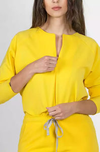 Combinaison de travail médicale unisexe à manches longues en denim écologique, légère, 100% coton, uniforme d'hôpital, blouses de laboratoire médical - Product Image 2