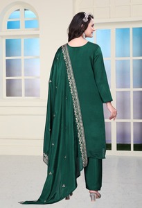 Nuevo diseñador bordado Chinon Sharara traje con bordado elástico pesado trabajo tejido secuencia bordado codificación de punto completo - Product Image 5