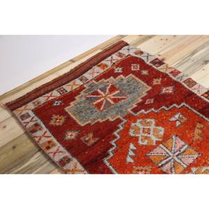 Tapis turc vintage 3,2x10,9 pi (98x333 cm), tapis Herki géométrique orange - Product Image 5