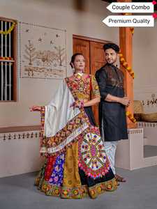 Pancharangi คอลเลกชันพิเศษสำหรับผู้หญิง Navratri สวมสไตล์อินเดียและปากีสถานสำหรับคู่รัก - Product Image 3