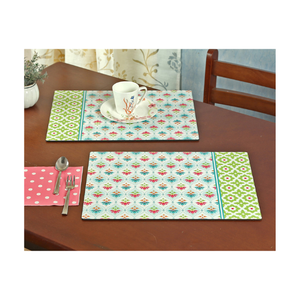 Manteles de mesa hechos a mano Slub Weave algodón azul Mandala 14x20 pulgadas GOTS certificado Anti-Fade 180 GSM bordado comedor Essentials - Product Image 2