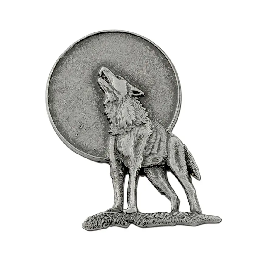 Email Badge Souvenir Huilt Naar Maan Op Maat Gemaakte Metalen Antieke Wolf Reversspeld