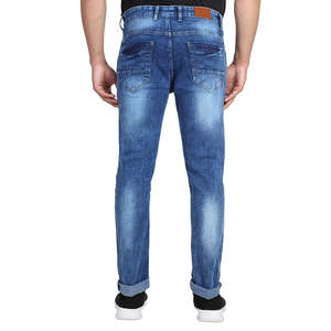 Pantalon en jean confortable pour homme avec une coupe extensible flexible, design cousu durable, parfait pour les sorties décontractées et le travail - Product Image 1