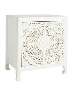 Fabricantes de muebles de madera 2 cajones tallados mesita de noche madera moderna Indore muebles de madera 2 cajones tallados mesita de noche - Product Image 3