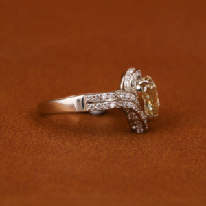 Luxurious Lab Grown Diamond Yellow <b>Heart</b> <b>Shape</b> Cut Ring 18KT Solid Gold Plating Engagement Ring Girls Birthday Gift Ring - Product Image 6