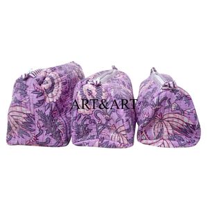 Custom Quilted Tassel Pattern Eco-Friendly Cotton Water Resistant Large Capacity Makeup <b>Bag</b> with Zipper Closure for <b>Women</b> - Product Image 2