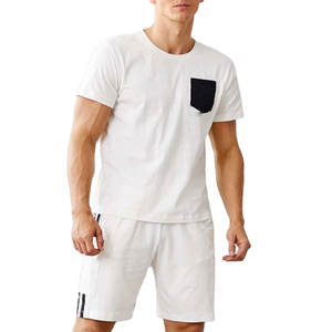 Conjuntos de camiseta personalizada de alta calidad OEM para hombre, pantalones cortos deportivos de verano transpirables de dos piezas, chándal de manga corta con estampado informal - Product Image 4
