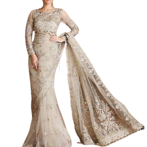 Sari de Ropa Femenina Altamente Recomendado, Saris Tradicionales y Culturales Bordados con Flores para Adultas y Niñas, crea tu propio sari - Product Image 1