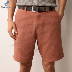 Custom Men Outdoor 100% Cotton Solid Shorts 4 Pockets Loose Fit Quick Dry Drawstring Closure Casual Fashion Wear - Product Image 1