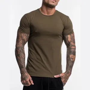 कस्टम स्क्रीन प्रिंट सादे कोई ब्रांड नरम पुरुषों बुनियादी दौर गर्दन कस्टम रंग triblend कपास मिश्रण आधा आस्तीन मुद्रित टी शर्ट
