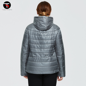 2023 <b>Women's</b> Lightweight Bubble Coat Puffer <b>Jacket</b> XL Size Winter Clothing Cotton <b>Padding</b> Nylon Lining Printed Solid Stand - Product Image 4