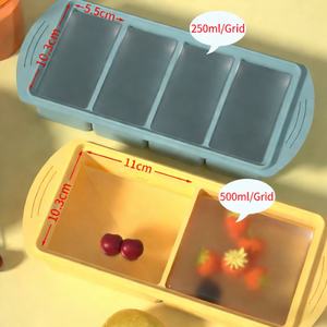 Bac à glaçons en silicone 4 cavités 250 ml avec couvercle facile à ouvrir, qualité alimentaire sans BPA, moule durable pour la fabrication de crèmes glacées - Product Image 4