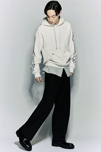 Sudadera con capucha estampada de corte holgado para hombre, mezcla de algodón, manga larga, hombros caídos, bolsillo lateral de canguro, sudaderas de invierno - Product Image 5