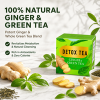 Thé Détox Herbal Personnalisé en Gros pour une Perte de Poids Rapide avec du Gingembre et du Thé Vert