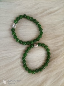 Bracelet extensible en jade vert naturel avec breloques Bouddha, en pierres précieuses et cristaux, cadeau spirituel, vente en gros - Product Image 5