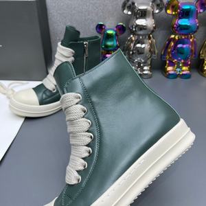 Chaussures en cuir décontractées, baskets montantes à lacets, style urbain, design tendance, grandes tailles pour hommes et femmes - Product Image 5