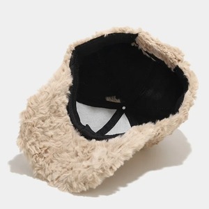 Sombreros de invierno bordados de colores sólidos a la moda para hombre, gorra de béisbol de lana de cordero marrón blanco para mujer, sombreros de camionero de felpa cálidos, Gorras - Product Image 4
