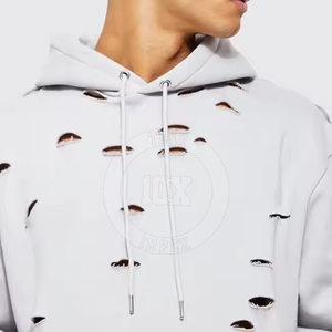 Winter Weat Warm Material Cotton Blended Hoodie High Street New Article To Wear Men Sudaderas con capucha desgastadas - Product Image 5