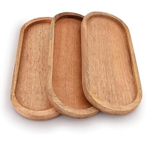 Bandeja de servicio de madera de mango, artesanías de calidad, hoteles, restaurantes, utensilios de cocina, hogar, acrílico, bambú, mármol de faizacraft - Product Image 1