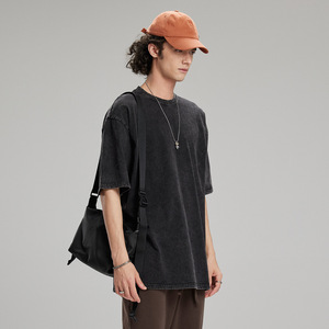 OEM verano Unisex peso pesado camiseta de gran tamaño Streetwear 100% algodón Vintage ácido lavado hombres camiseta para hombres - Product Image 4