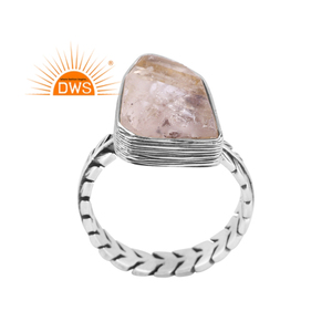Anillo de diamante Herkimer Natural de plata de ley oxidada hecho a mano, joyería personalizada para mujer, regalo para ella - Product Image 1