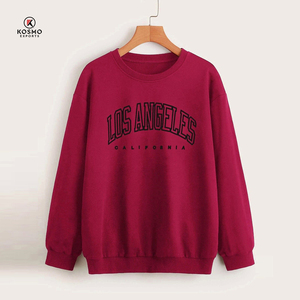 เสื้อสเวตเตอร์สวมหัวแขนยาวโอเวอร์ไซส์สำหรับผู้หญิงเสื้อฮู้ดคอกลมพิมพ์ลายออกแบบได้ตามต้องการสำหรับฤดูหนาวพร้อมโลโก้ด้านหน้า - Product Image 5