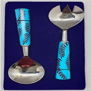 Juego de cubiertos de acero inoxidable con mango de resina, conjunto de cubiertos de Metal con cuchara y tenedor - Product Image 2