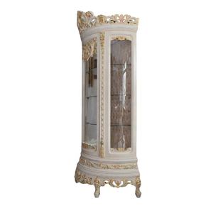 Vitrina de Madera Maciza Estilo Francés, Clásica, Pintada en Blanco, Independiente, Ecológica, para Sala de Estar - Product Image 4