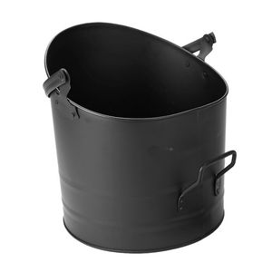 Cubo de Carbón de Hierro Metálico con Acabado Negro Personalizado, Juego de Chimenea Hecho a Mano de Alta Calidad y Accesorios, Cubo de Carbón - Product Image 1