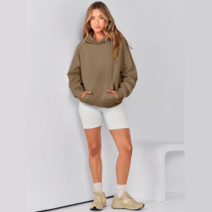 Custom Women Sweatshirt <b>hoodies</b> oversized cotton acid washed drop shoulder drawstrings pockets baggy embroidered baggy hoodie - Product Image 4