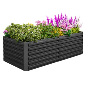 植物蔬菜金属凸起花园床户外凸起花园花床家庭简易组装凸起花园床