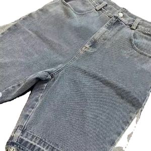 Pantalones Cortos de Mezclilla Grises para Hombre con Flecos y Borlas, Ajuste Holgado, Cintura Alta, Ecológicos, Impermeables, de Algodón, Casuales, de Verano - Product Image 3