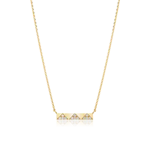 14k Pure Gold Custom Pendant Necklace Jewelry AU750 Yellow Gold Bar Pendant Best Quality HTJ Manufacturer DCPTB330