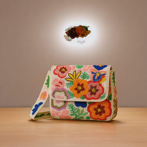 Sac fourre-tout brodé à la main avec des perles, motifs multicolores, design personnalisable, impression en typographie, grande capacité, poche intérieure - Product Image 4