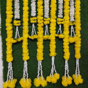 Set 10 Ganpati Fondo especial para colgar, jazmín Marigold Telón de fondo, guirnalda de caléndula, Fondo de Pooja. - Product Image 1