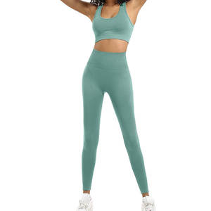 Conjunto de Yoga sin Costuras para Mujer, Leggings y Top Corto Elásticos y Elegantes, Perfectos para Entrenamiento Diario y Yoga - Product Image 2