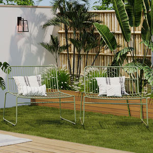 Sillas de metal para exteriores de diseño moderno con reposabrazos anchos, muebles de hierro portátiles, ideales para balcones, terrazas, restaurantes - Product Image 6