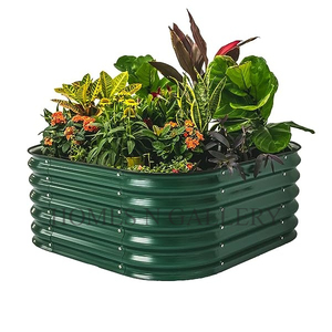 เตียงพับได้ทรงสี่เหลี่ยมทำจากโลหะชุบสังกะสีสำหรับตกแต่งสวนกลางแจ้ง - Product Image 1