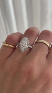 Anillos de compromiso con estilo de diamante de laboratorio de joyería de declaración 14K 18K oro puro laboratorio cultivado Marquesa corte laboratorio cultivado anillos de diamantes para ella - Product Image 5