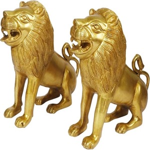 2ชิ้นสีทอง8นิ้วทองเหลืองรูปสิงโตสำหรับตกแต่งบ้านสำหรับวันเกิดอีสเตอร์งานเฉลิมฉลองครบรอบวันแต่งงาน - Product Image 1