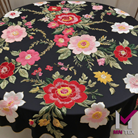 2024 nouvelle tendance nappes de broderie florale coton/lin avec point de trou pour un usage domestique et toutes les occasions