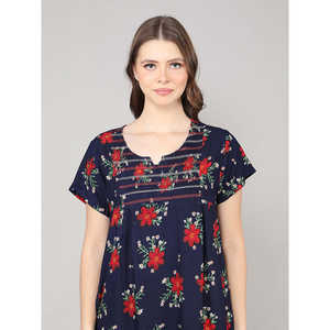 Camisón de Viscosa Súper Suave y Cómodo con Estampado Floral, Cintura Elástica con Cierre de Lazo para el Hogar, Logotipo Personalizado, Transpirable, Suministro ODM - Product Image 2