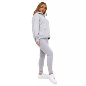 Sudadera con capucha oversize para mujer con patrón personalizado, estilo casual de invierno, corte holgado, mangas largas, bordado y estampado de letras - Product Image 4