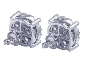 Women Fully Iced Out Hip Hop Style Fancy Diamond <b>Earring</b> In 925 Sterling <b>Silver</b> <b>Stud</b> <b>Earring</b> - Product Image 4