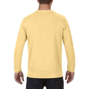 Sudadera Casual para Hombre, 100% Algodón, Cuello Redondo, Manga Larga, Color Amarillo Sólido, Ecológica, Premium, para Invierno, Venta al Por Mayor - Product Image 5