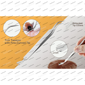 Juego de pinzas de eliminación de garrapatas Vaslcare Premium de doble punta, instrumento veterinario para perro, gato, humano con estuche de almacenamiento - Product Image 4