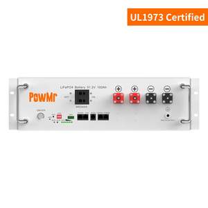 แบตเตอรี่ลิเธียม LiFePO4 แบบต่อพ่วงได้ 100Ah 51.2V พร้อมกระแสชาร์จ/ดิสชาร์จสูงสุด 100A ได้รับการรับรองมาตรฐาน UL1973 สามารถเชื่อมต่อแบบขนานได้สูงสุด 16 ก้อน - Product Image 4