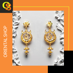 ชุดต่างหูชุบทอง22CT ดีไซน์แบบดั้งเดิมสำหรับสวมใส่สำหรับผู้หญิง - Product Image 3